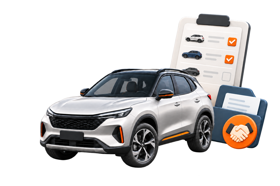 Illustration of vehicle sourcing and comparison options