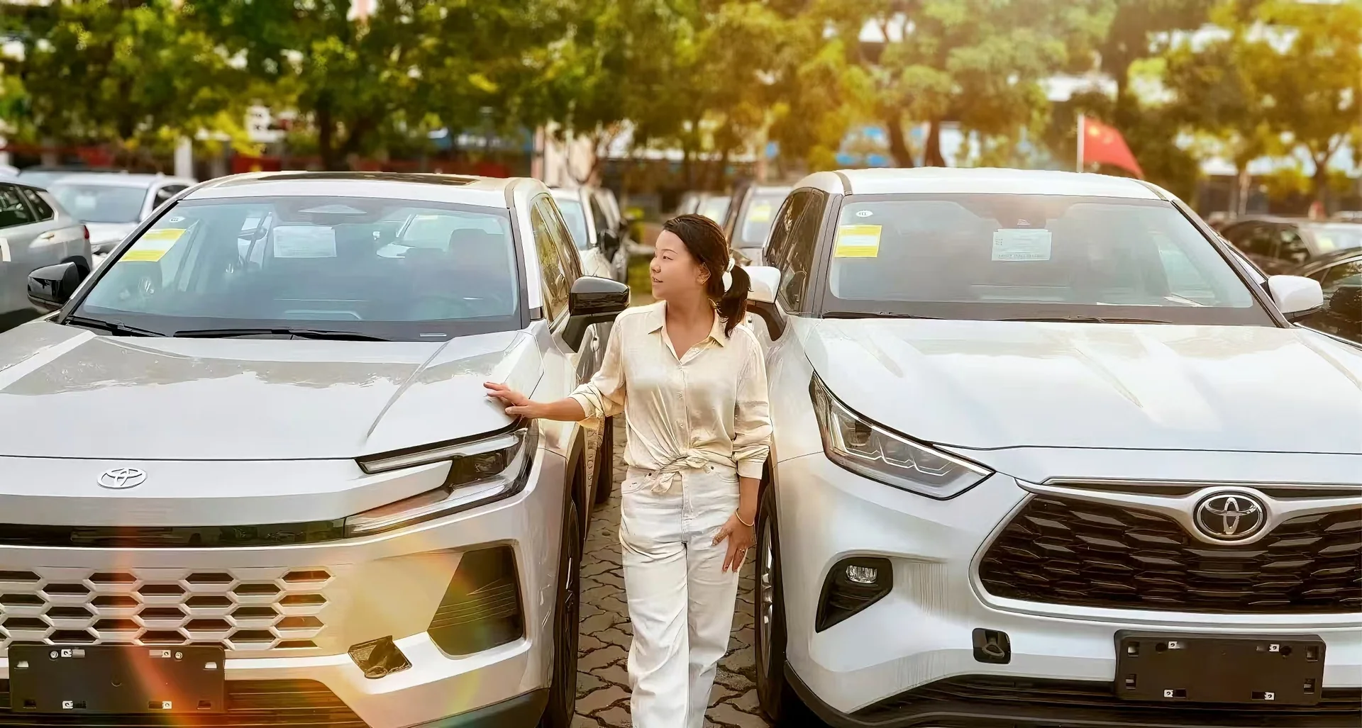 Lillian at a vehicle supplier yard in China