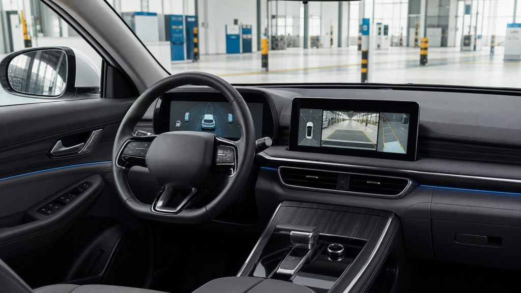 Driver assistance display and comfort controls in a China-market vehicle cockpit