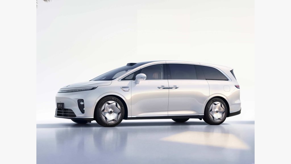 White Stelato V8 seven-seat MPV shown in side profile
