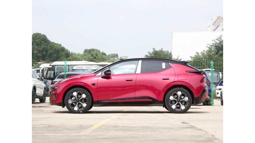 Red Lynk & Co 20 electric SUV shown in side profile