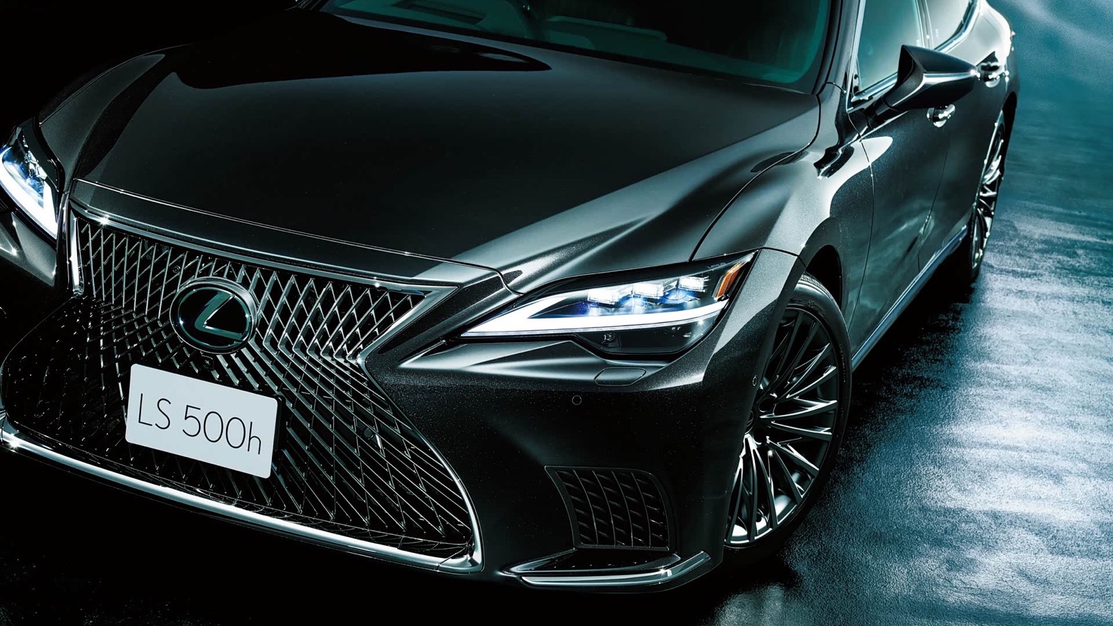 Updated Lexus LS 500h shown from the front three-quarter angle