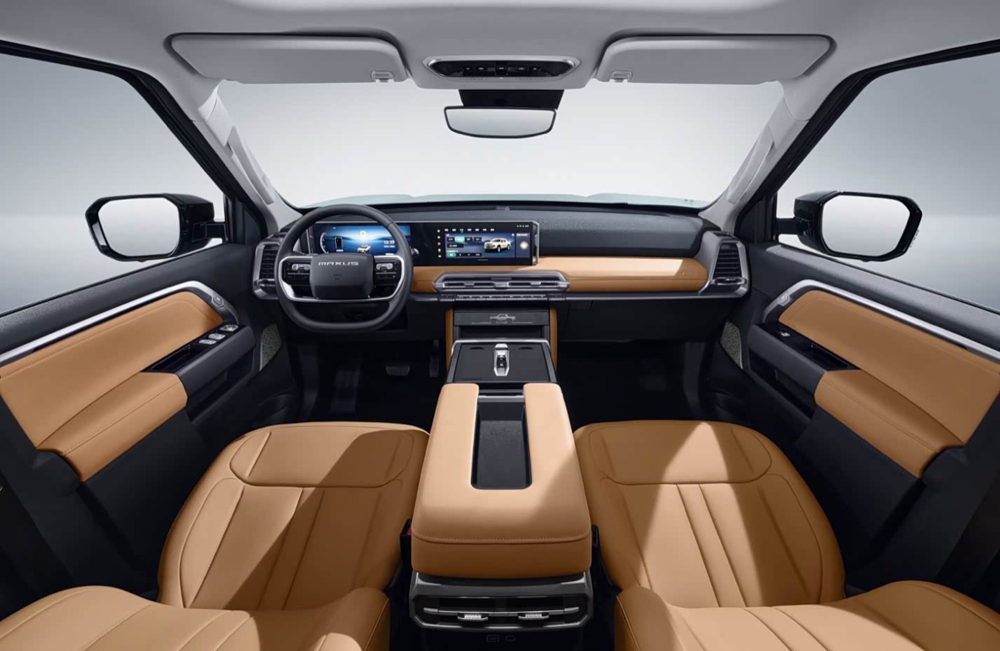 2027 Maxus Xingji X pickup cabin with twin displays
