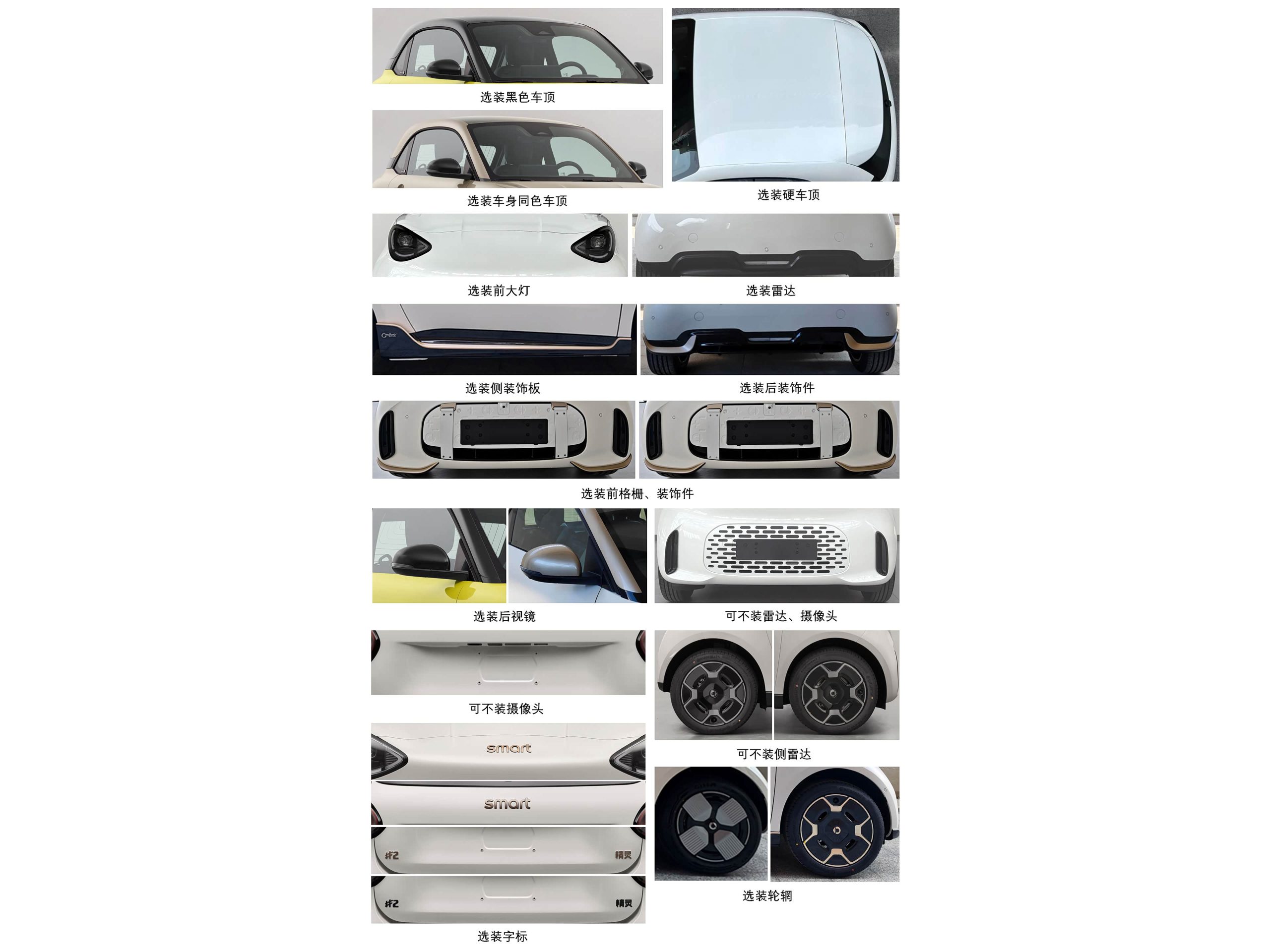 Official smart #2 exterior option and wheel configurations