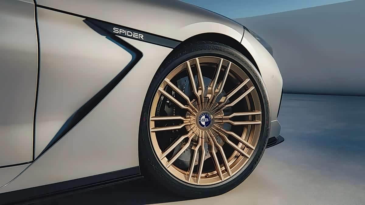 Twenty-inch forged wheel and drilled brake disc on the Bovensiepen Spider