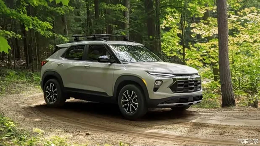 2027 Chevrolet Trailblazer Z71 driving on a forest trail