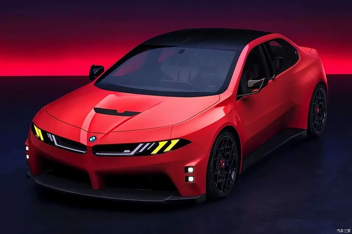 Red BMW M Neue Klasse concept shown from the front