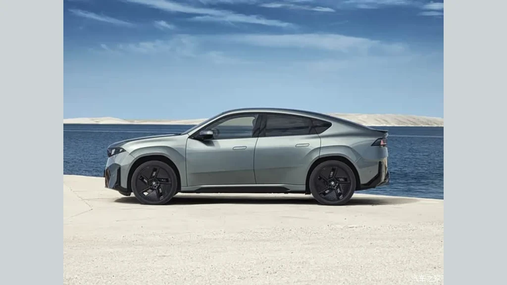 BMW iX4 electric coupe SUV shown in side profile
