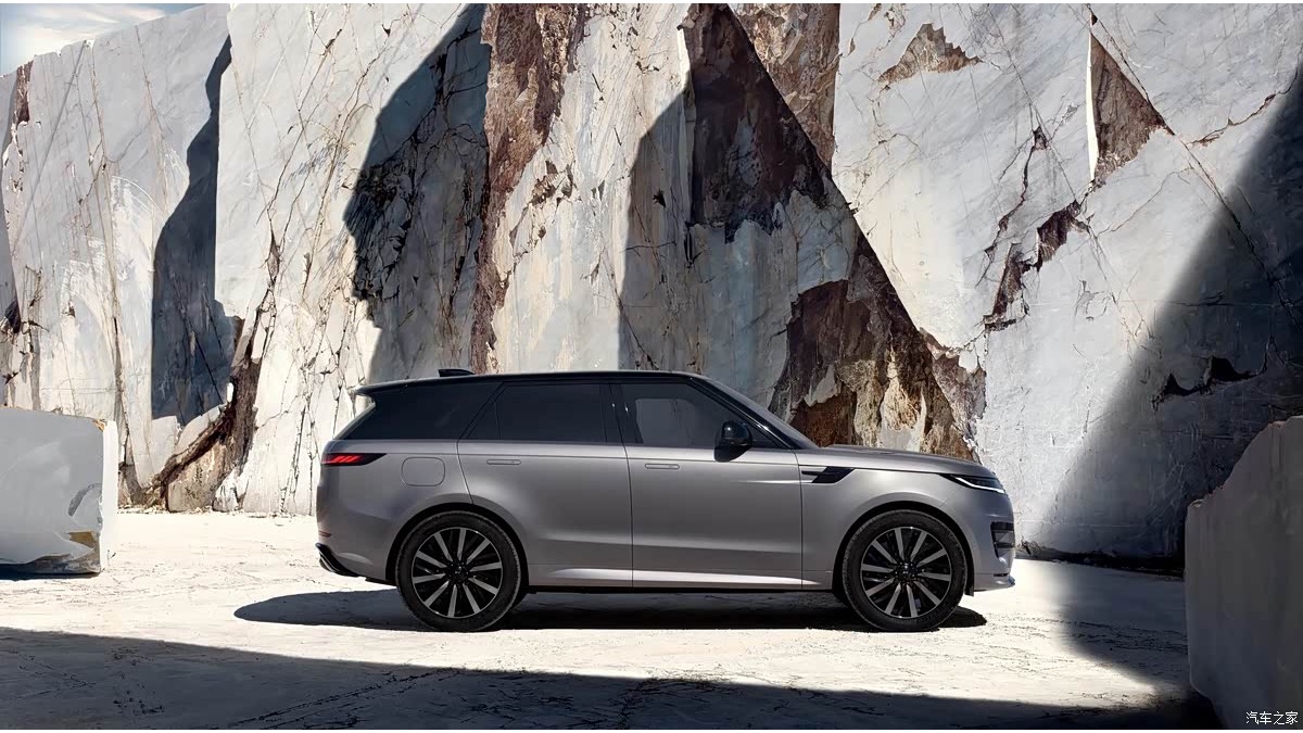Silver Range Rover Sport EV shown in side profile