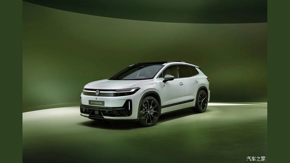White Volkswagen ID. Tiguan electric SUV shown from the front