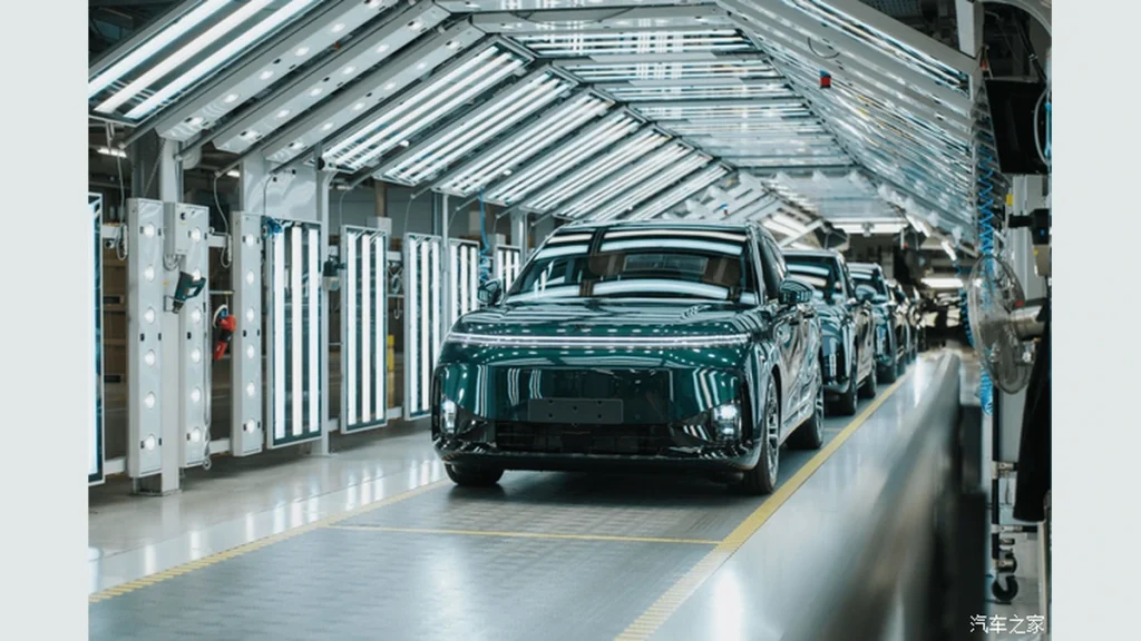 Xpeng G9L electric SUVs on the production line in Graz Austria